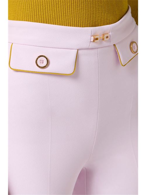 Pantalone c/morsetto e profilo a contrasto rosa Elisabetta Franchi | PAT7151E2DK3